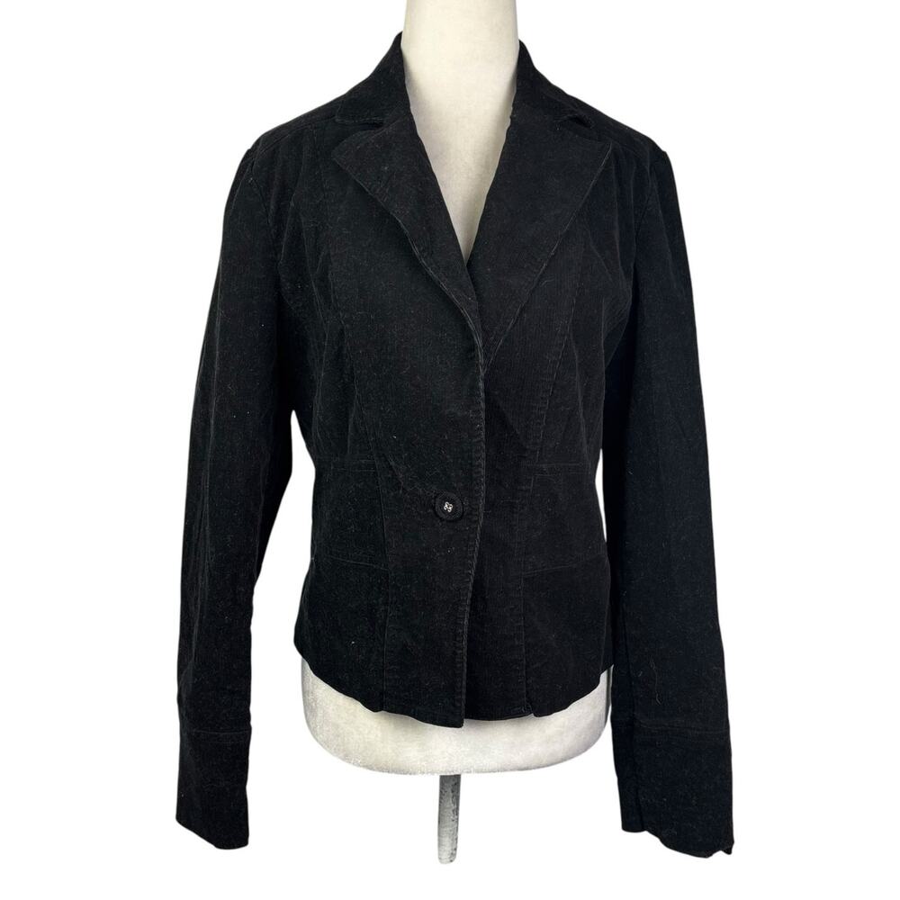 Vintage 90s Anne Klein Black Corduroy Blazer Jacket 4